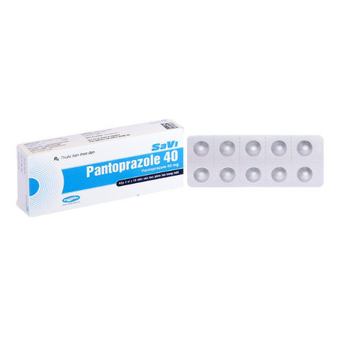 SaVi Pantoprazol 40mg trị trào ngược dạ dày, thực quản (2 vỉ x 10 viên)