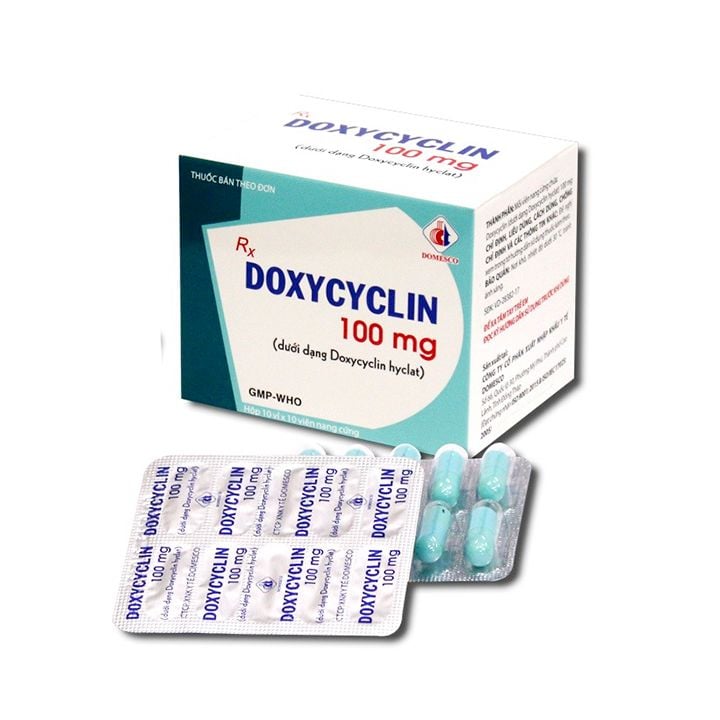Doxycyclin 100mg DMC hộp 100 viên