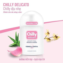 Dung dịch vệ sinh phụ nữ Chilly Delicato dưỡng mềm mại, sạch dịu êm chai 200ml