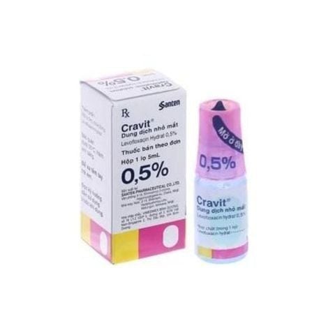Dung dịch nhỏ mắt Cravit 0.5% trị nhiễm khuẩn mắt lọ 5ml