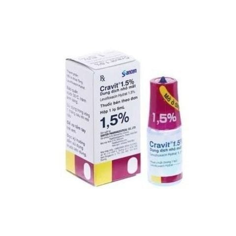 Dung dịch nhỏ mắt Cravit 1.5% trị nhiễm khuẩn mắt lọ 5ml