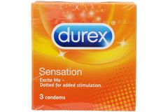 Bao Cao Su Durex Sensation hạt nổi 52mm hộp 3 cái