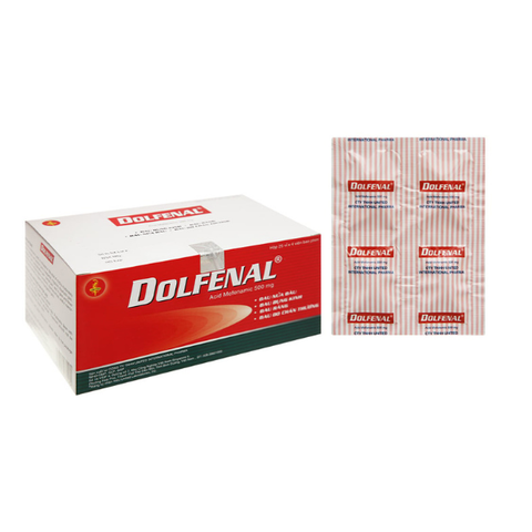 Dolfenal 500mg trị cơn đau nhẹ đến trung bình (25 vỉ x 4 viên)