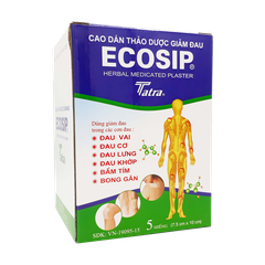 Cao dán Ecosip Cool giảm đau cơ xương khớp gói 5 miếng
