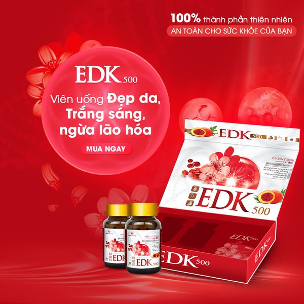 EDK500 chống oxy hóa và hạn chế lão hóa da hộp 2 lọ x 30 viên