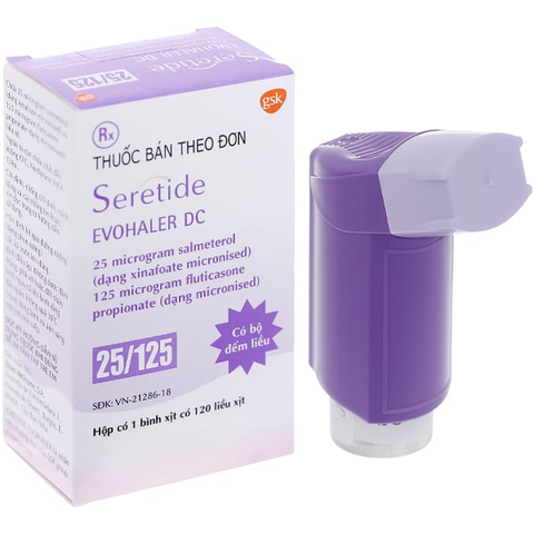 Seretide evohaler 25/125 bộ đếm liều hộp 1 chai 120 liều xịt