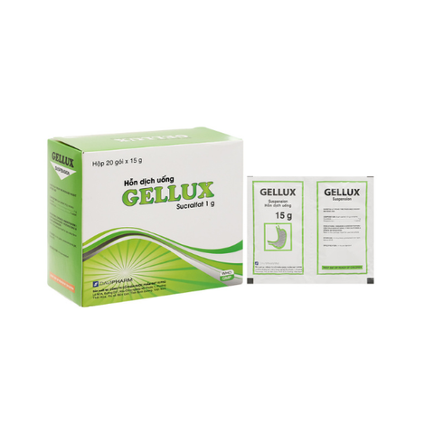 Hỗn dịch uống Gellux 1g trị viêm loét dạ dày, tá tràng (20 gói x 15g)