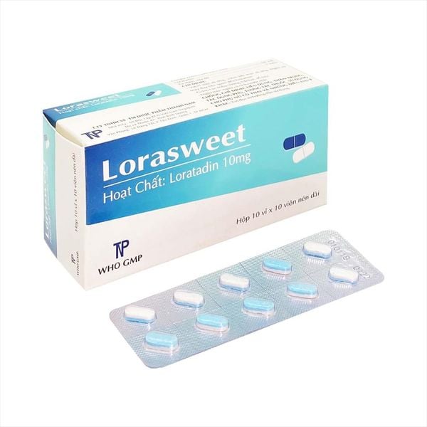 Lorasweet loratadin 10mg hộp 100 viên
