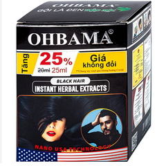 Dầu gội đen tóc thảo mộc Ohbama hộp 10 gói x 20ml