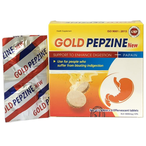 Viên sủi tăng cường tiêu hóa Gold Pepzine New hộp 20 viên