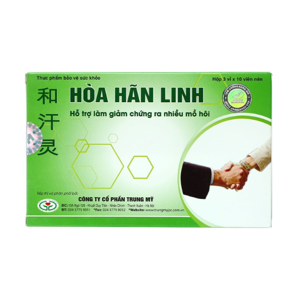Hoà Hãn Linh hỗ trợ làm giảm chứng ra mồ hôi nhiều hộp 30 viên