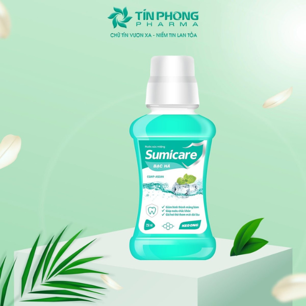 Nước súc miệng Sumicare Bạc Hà giảm hình thành mảng bám chai 500 ml