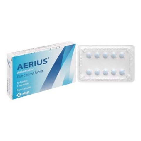 Aerius 5mg trị viêm mũi dị ứng, mày đay (1 vỉ x 10 viên)