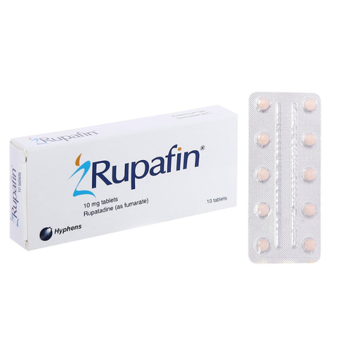 Rupafin 10mg trị viêm mũi dị ứng, mày đay (1 vỉ x 10 viên)