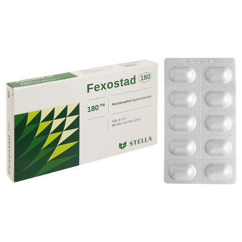 Fexostad 180mg trị viêm mũi dị ứng, mày đay (1 vỉ x 10 viên)