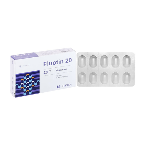 Fluotin 20 trị trầm cảm, rối loạn lưỡng cực (2 vỉ x 10 viên)
