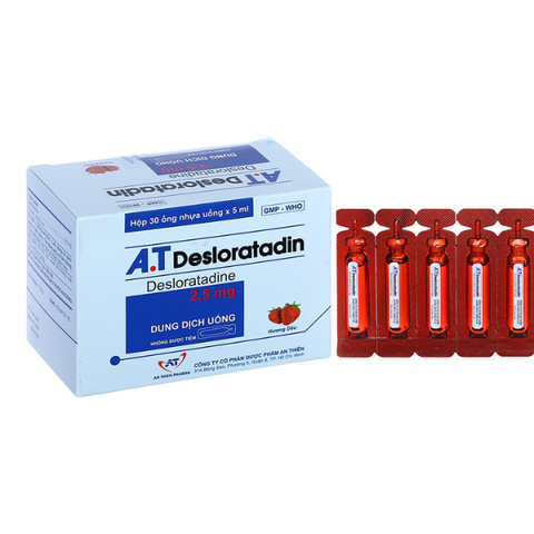 Dung dịch uống A.T Desloratadin 2.5mg trị viêm mũi, mày đay (30 ống x 5ml)