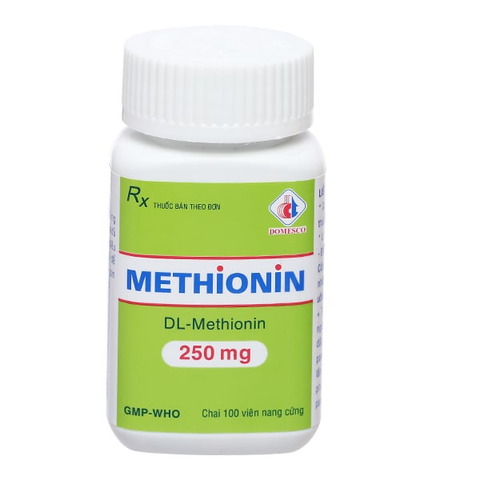 Methionin Domesco 250mg giải độc paracetamol lọ 100 viên