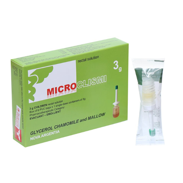 Dịch lỏng thụt trực tràng Microclismi trị táo bón cho trẻ em (6 ống x 3g)