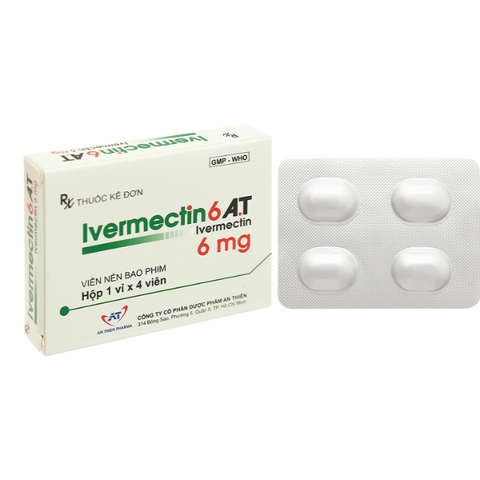 Ivermectin 6mg a.t hộp 4 viên