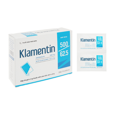 Klamentin 500/62.5mg hộp 24 gói