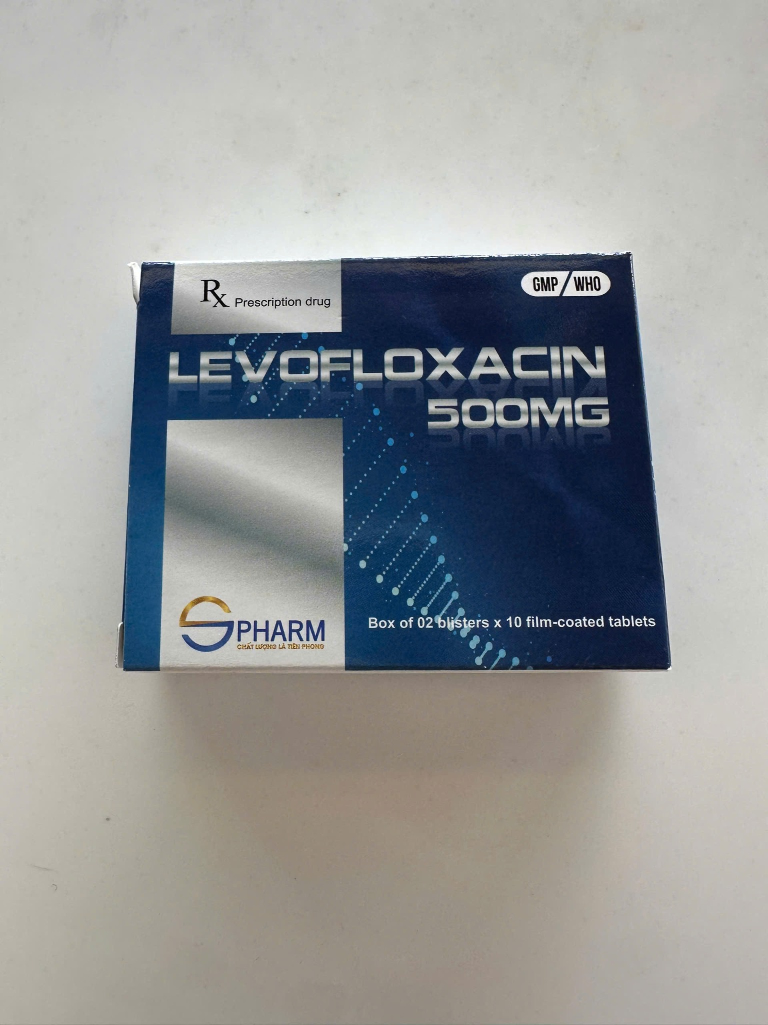 Levofloxacin 500 Gpharm hộp 2 vỉ x 10 viên