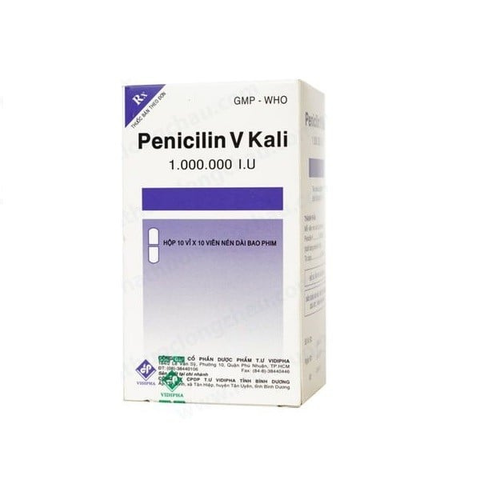 Penicilin v kali 1.000.000iu vidi hộp 100 viên