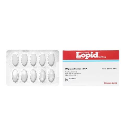 Lopid 600mg hộp 60 viên