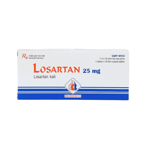 Losartan 25mg dmc hộp 10 viên