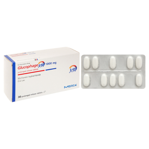 Glucophage XR 1000mg hộp 30 viên