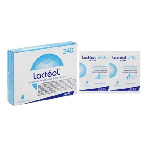 Bột pha hỗn dịch uống Lactéol 340mg trị tiêu chảy (10 gói x 800mg)