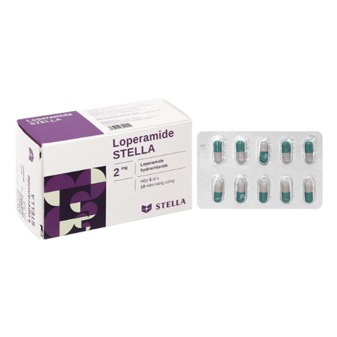 Loperamide Stella 2mg trị tiêu chảy (5 vỉ x 10 viên)