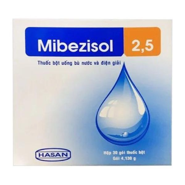Mibezisol 2.5mg bổ sung nước và chất điện giải hộp 30 gói