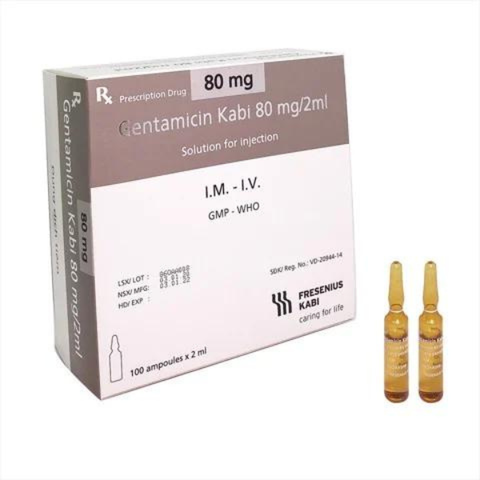 Gentamicin 80mg kabi inj hộp 100 ống