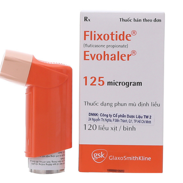 Thuốc dạng phun mù định liều Flixotide Evohaler 125mcg trị hen suyễn chai 120 liều xịt