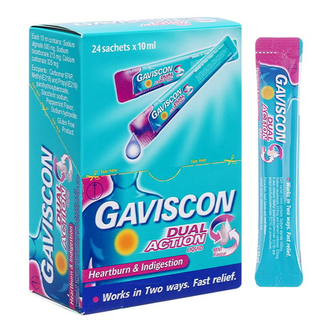 Gaviscon dual action liquid hộp 24 gói