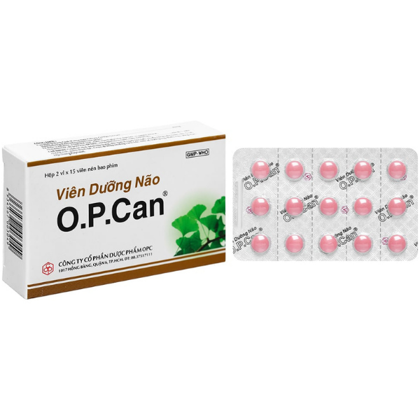 Viên Dưỡng Não O.P.Can tuần hoàn máu não, cải thiện trí nhớ (2 vỉ x 15 viên)