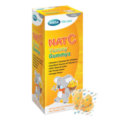 Kẹo dẻo Nat C Yummy Gummyz hỗ trợ tăng đề kháng hộp 25 gói