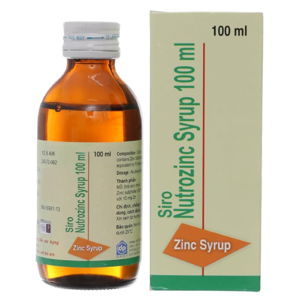 Siro Nutrozinc 10mg/5ml bổ sung kẽm, tăng đề kháng chai 100ml