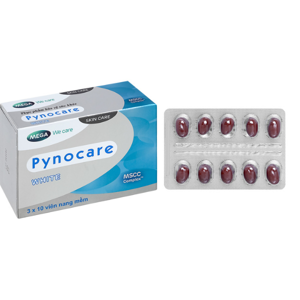 Pynocare White làm sáng, tăng đàn hồi da hộp 30 viên