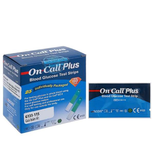 Que thử đường huyết On Call Plus hộp 25 que