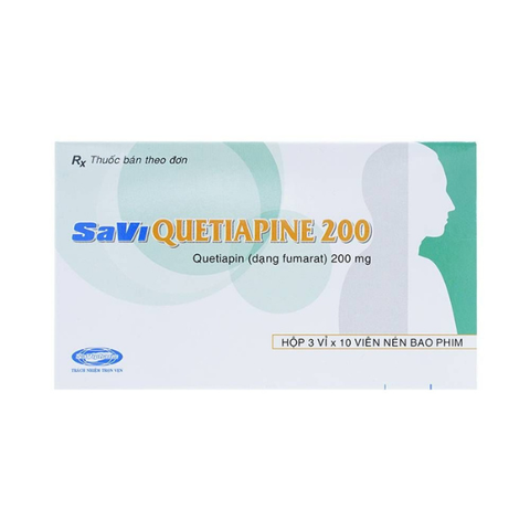Quetiapine 200 savi hộp 30 viên