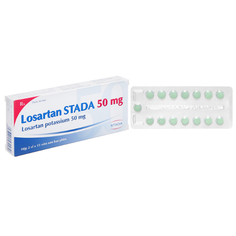Losartan Stada 50mg trị tăng huyết áp (2 vỉ x 15 viên)