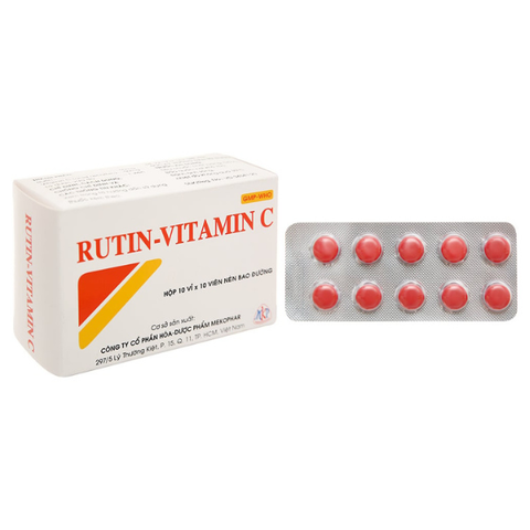 Rutin-Vitamin C trị trĩ, suy giãn tĩnh mạch (10 vỉ x 10 viên)