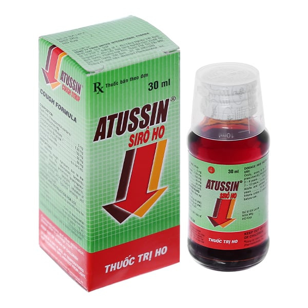 Siro Atussin trị ho trong bệnh lý hô hấp chai 30ml