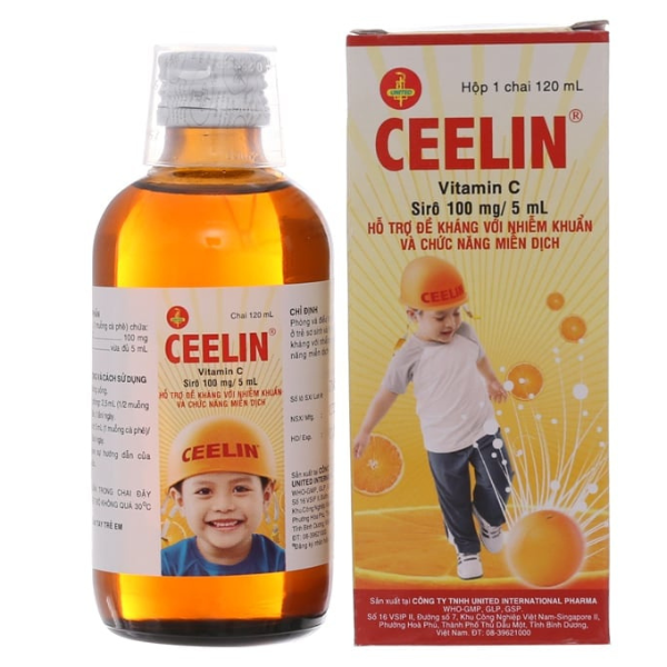 Siro Ceelin 100mg/5ml bổ sung vitamin C, tăng đề kháng chai 120ml