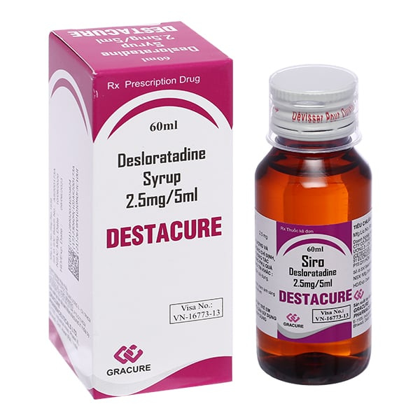Siro Destacure 2.5mg/5ml trị viêm mũi dị ứng, mày đay chai 60ml