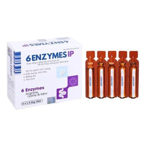 Siro 6 Enzymes IP tăng cường tiêu hóa, tăng đề kháng hộp 20 ống x 10ml