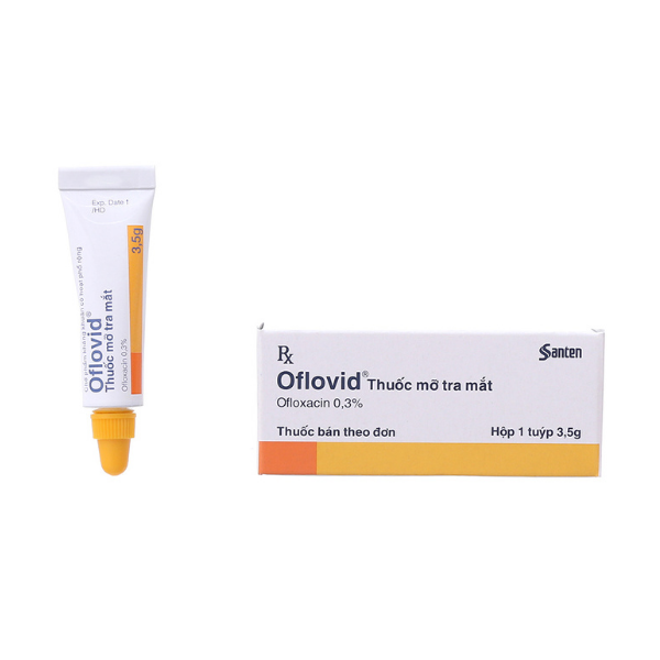 Thuốc mỡ tra mắt Oflovid 0.3% trị nhiễm khuẩn mắt tuýp 3.5g
