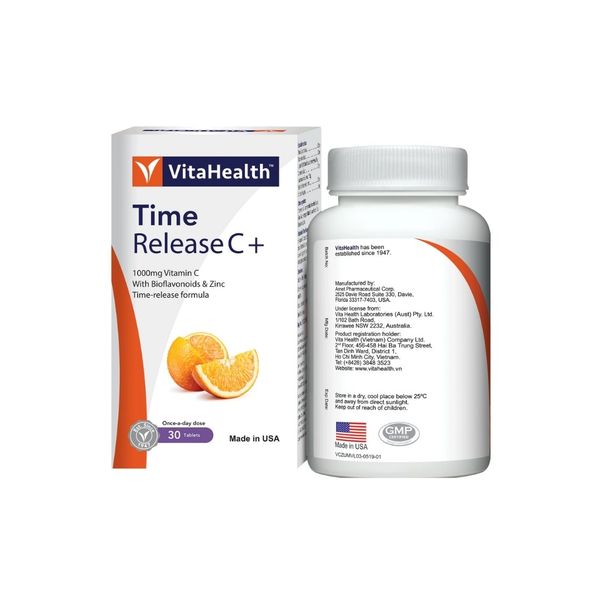 Time release C+ Vitahealth bổ sung vitamin C và Kẽm lọ 30 viên
